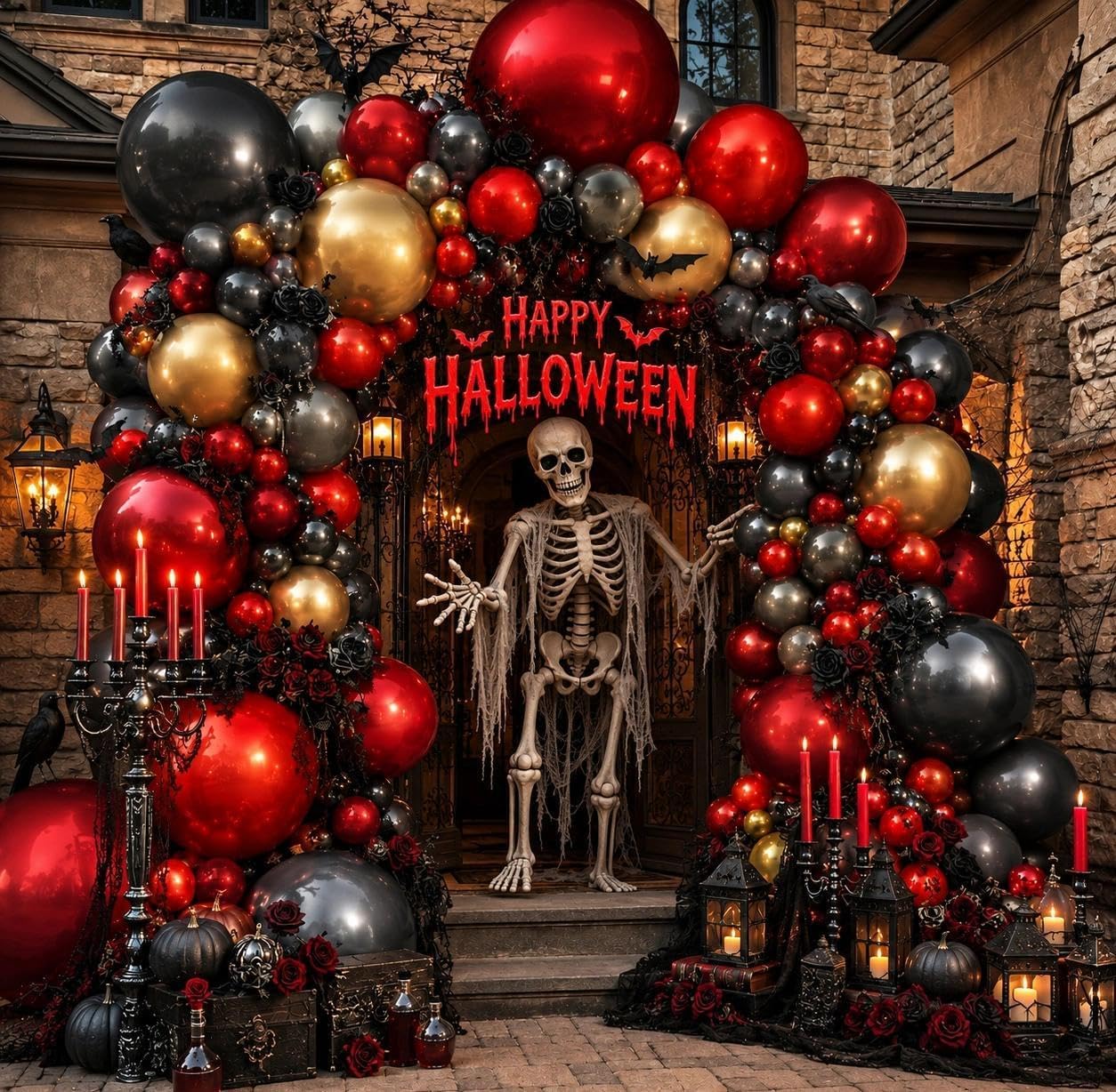 Wedding Balloon Arch - Kit Dekorasi Balon Halloween, Balon Ganda