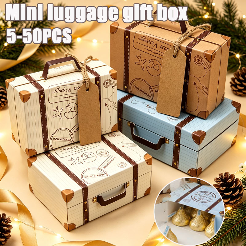 Wedding Cake Supply - 5-50PCS Kotak Hadiah Mini Bentuk Koper,