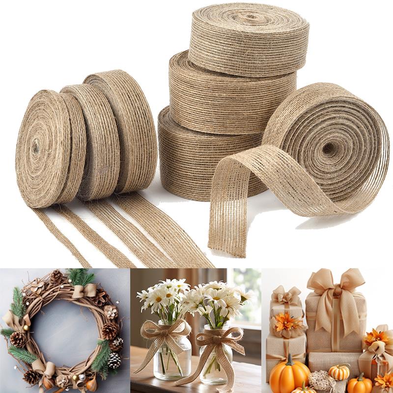 Wedding Ceremony Supply - 10M/gulungan rami goni gulungan pita Hessian