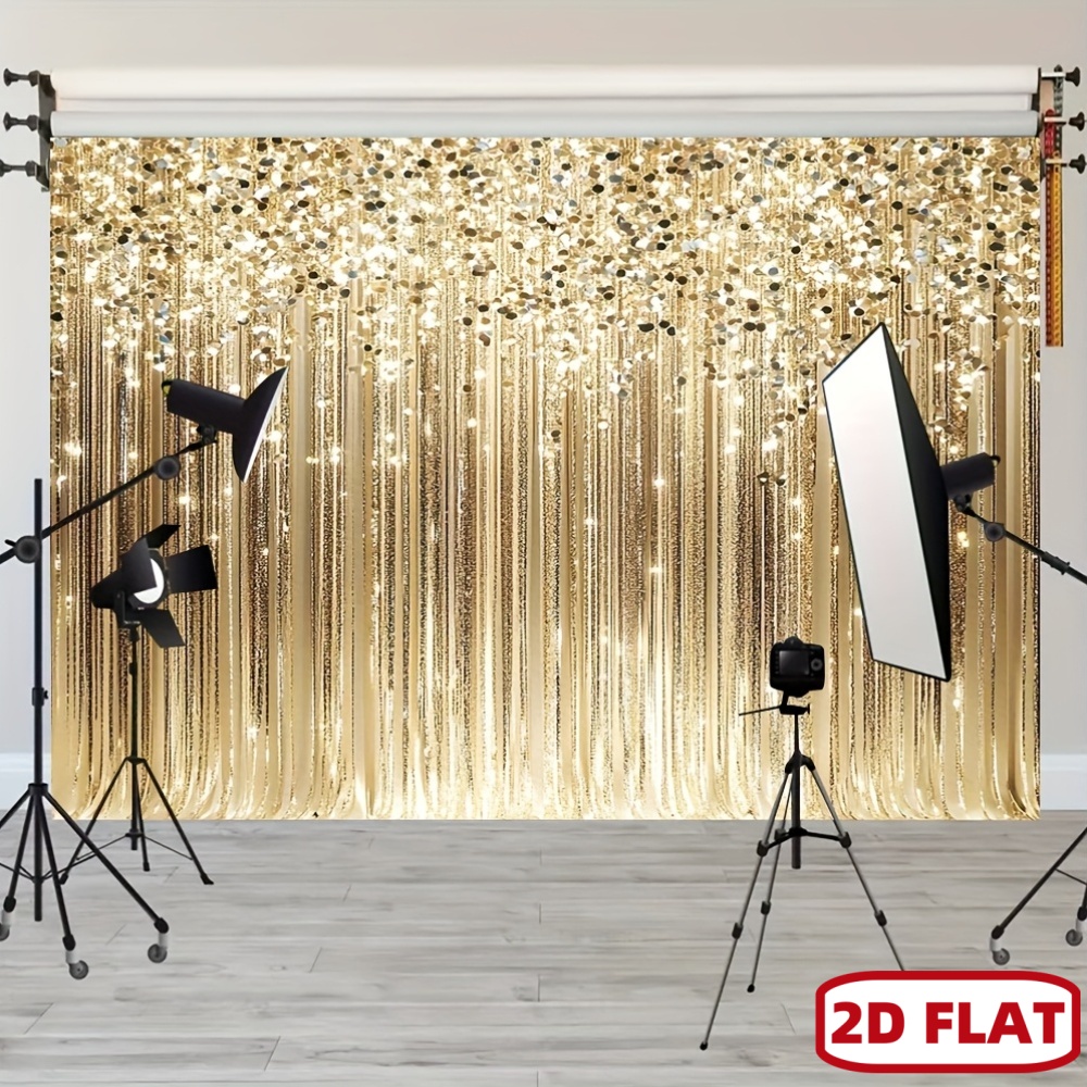 Wedding Backdrop Curtain - Tirai Payet Emas 2D Latar Belakang