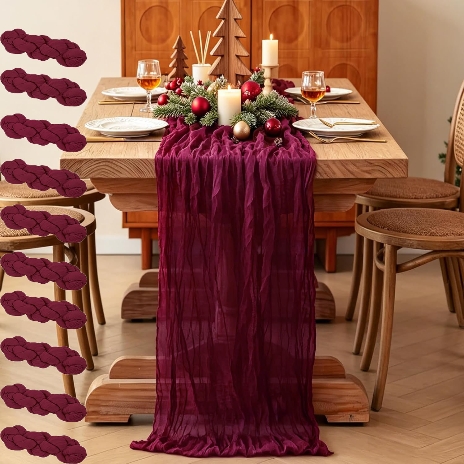Wedding Ceremony Supply - 10Pcs Taplak Meja Kain Kasa Dekorasi