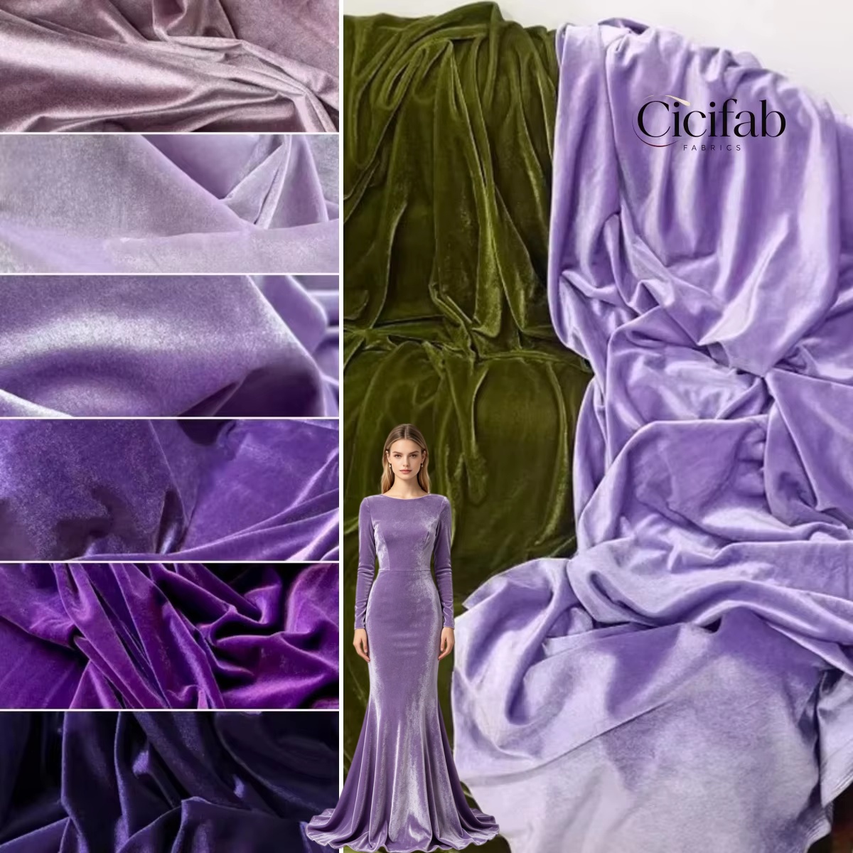 Wedding Backdrop Curtain - Kain Beludru Lembut Warna Ungu yang
