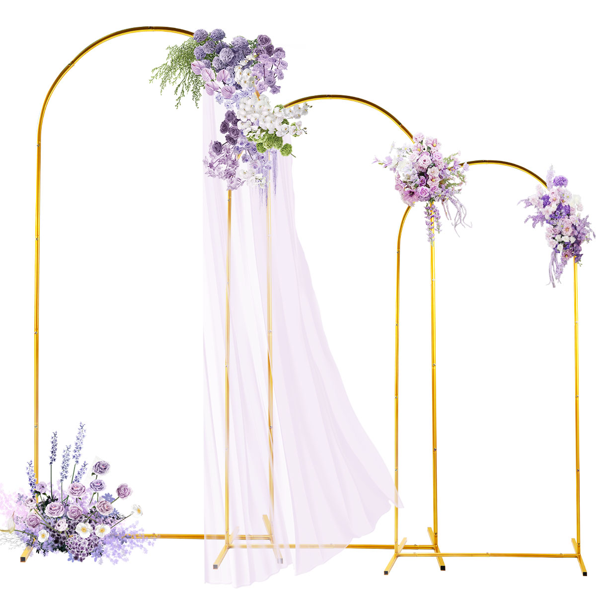 Wedding Balloon Arch - 3 Paket Kit Lengkungan Logam Emas,