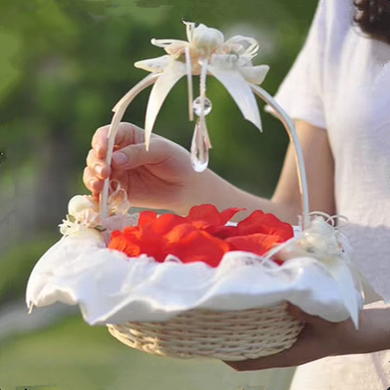 Keranjang Gadis Bunga Dekorasi - Flower Girl Basket ulasan dan harga