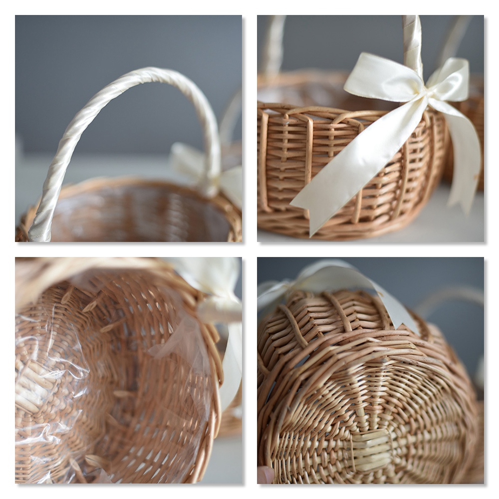 Keranjang Bunga Anyaman Rotan, - Flower Girl Basket ulasan dan harga