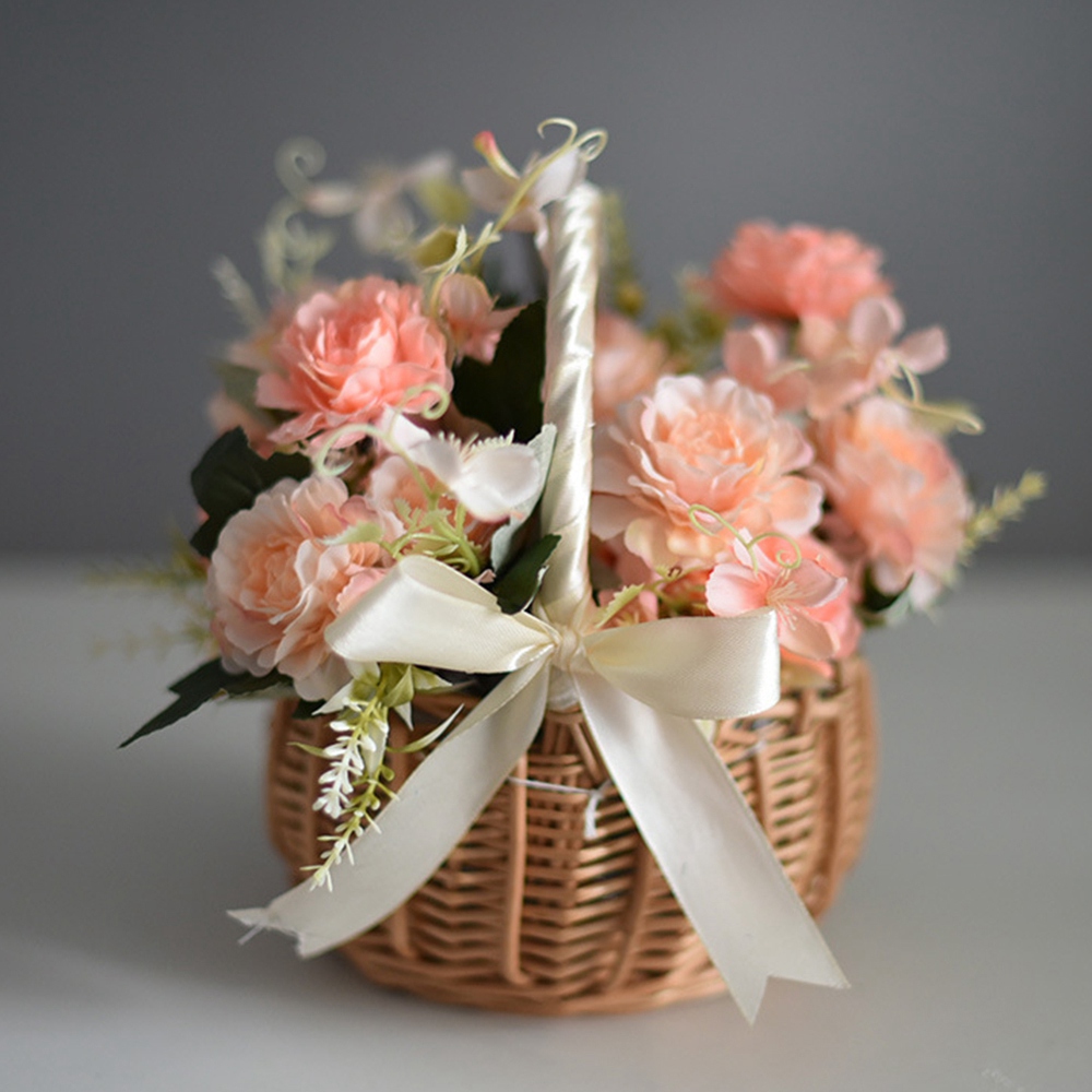 Keranjang Bunga Anyaman Rotan, - Flower Girl Basket ulasan dan harga