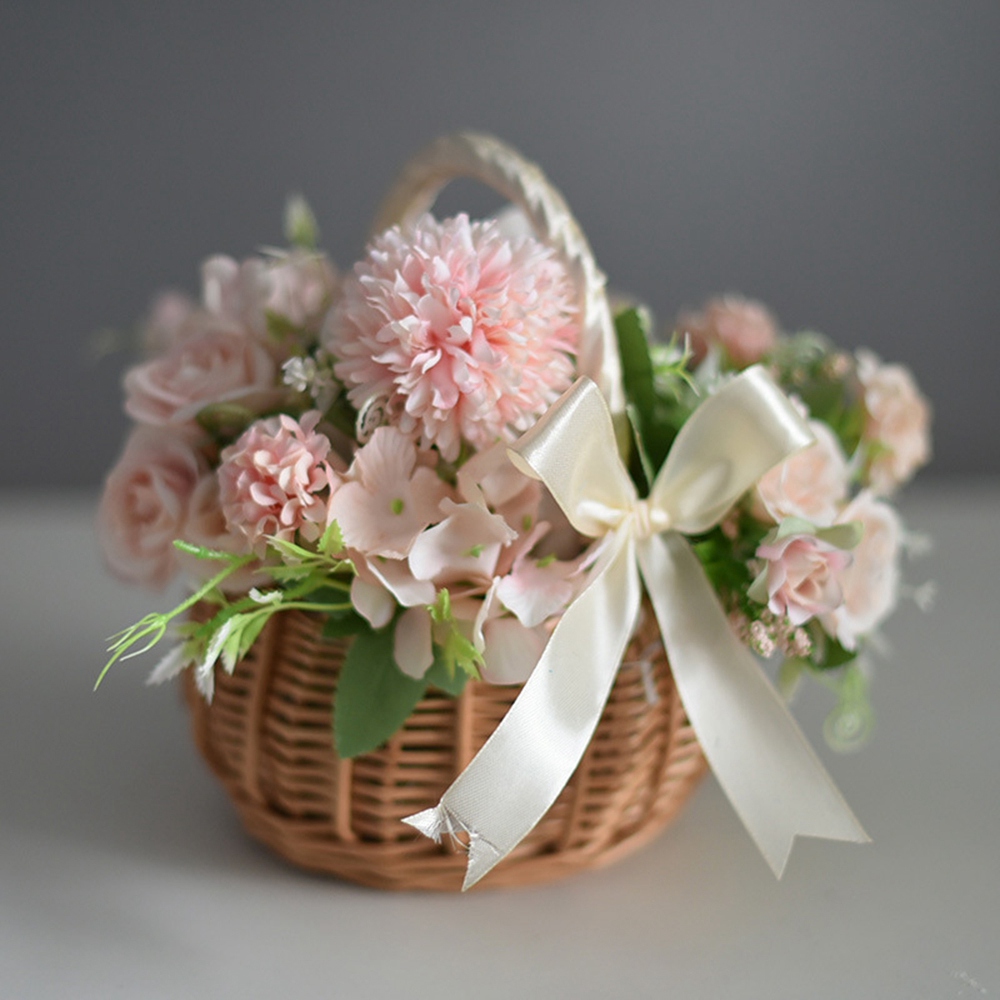 Keranjang Bunga Anyaman Rotan, - Flower Girl Basket ulasan dan harga