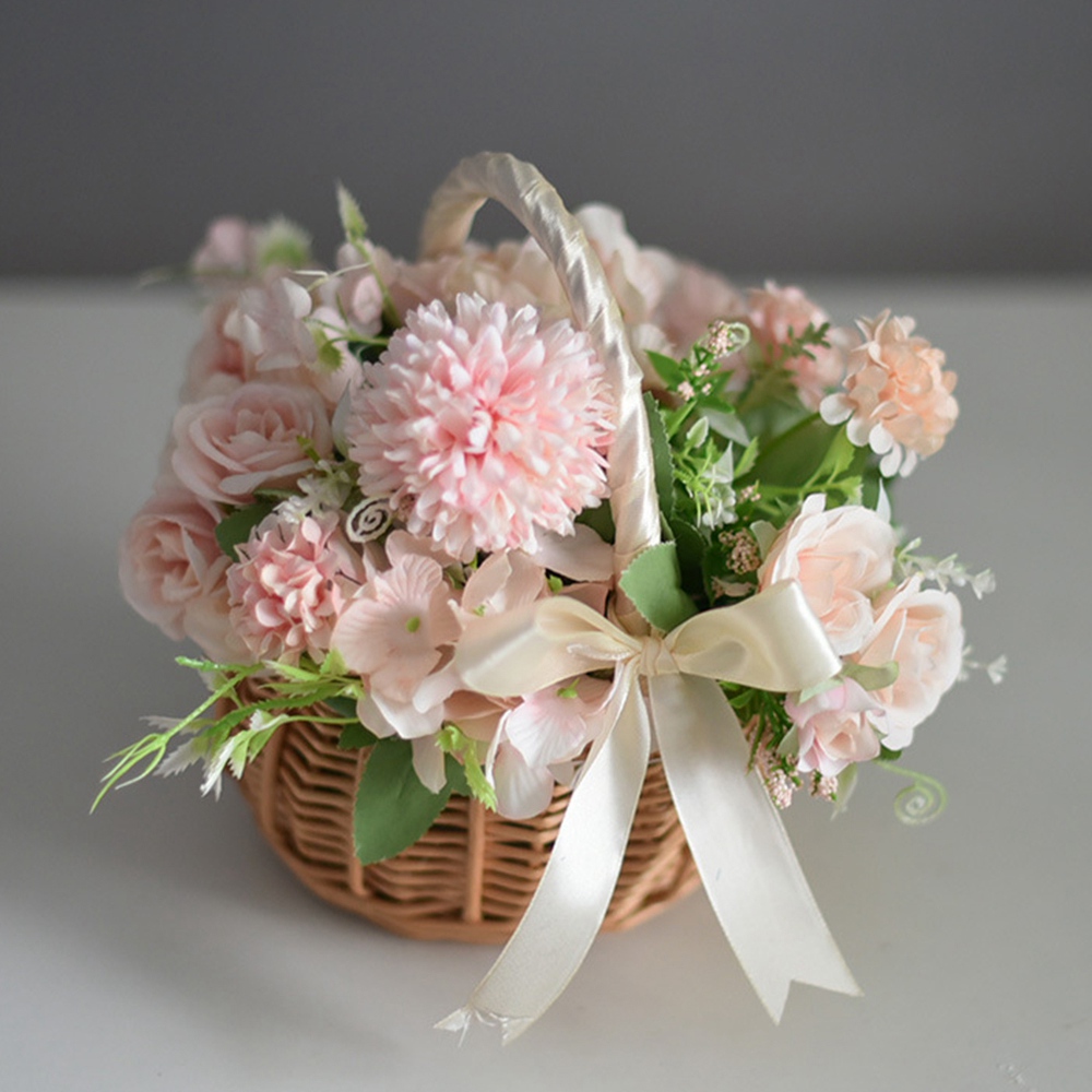 Keranjang Bunga Anyaman Rotan, - Flower Girl Basket ulasan dan harga