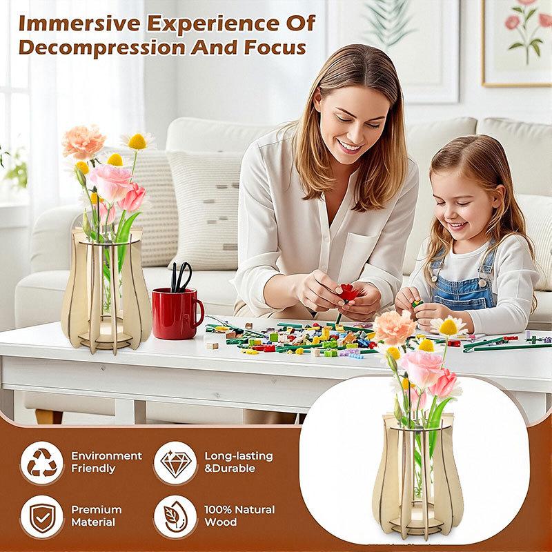 Vas Puzzle Kayu untuk Karangan - Flower Girl Basket ulasan dan harga
