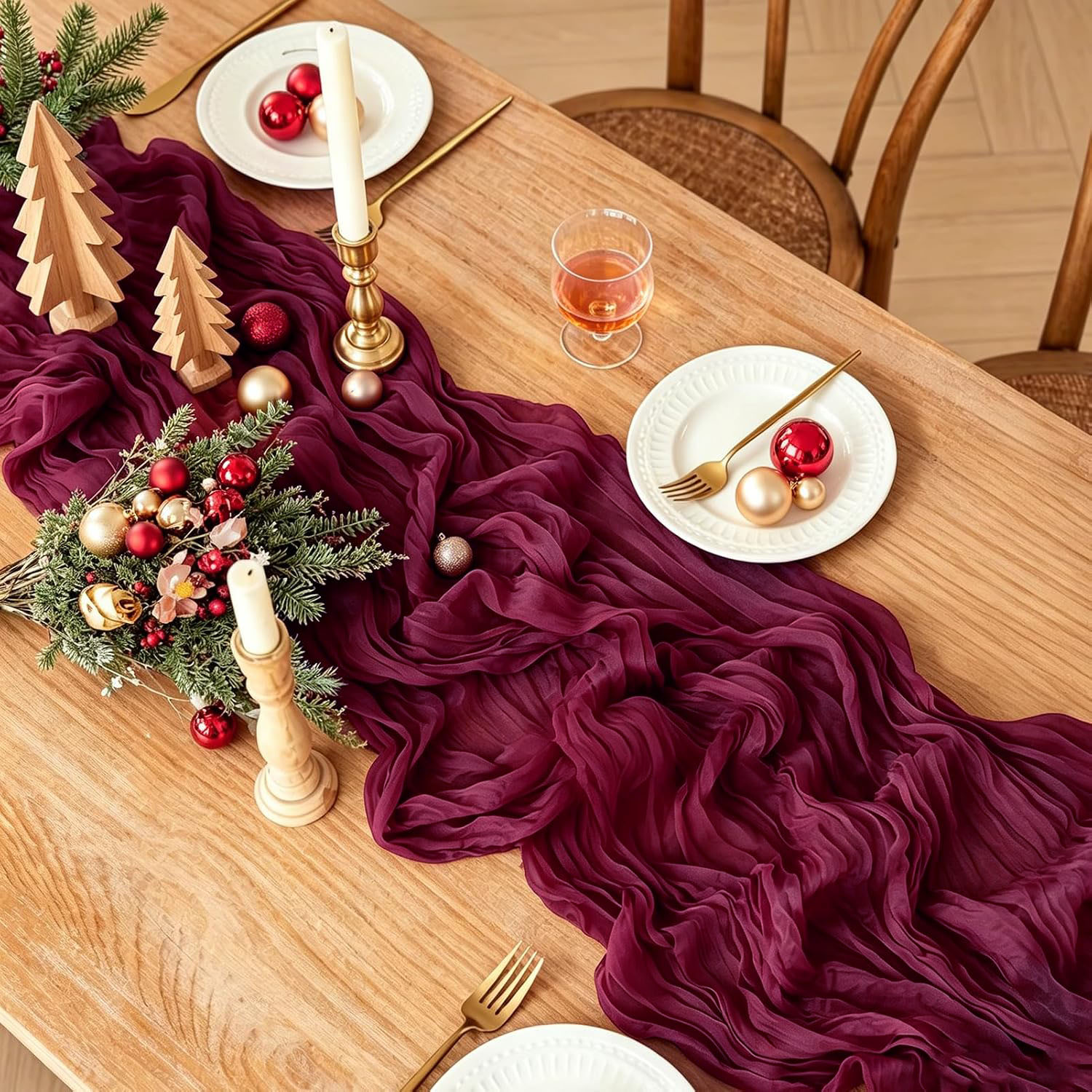 10Pcs Taplak Meja Kain Kasa De - Wedding Ceremony Supply ulasan dan harga