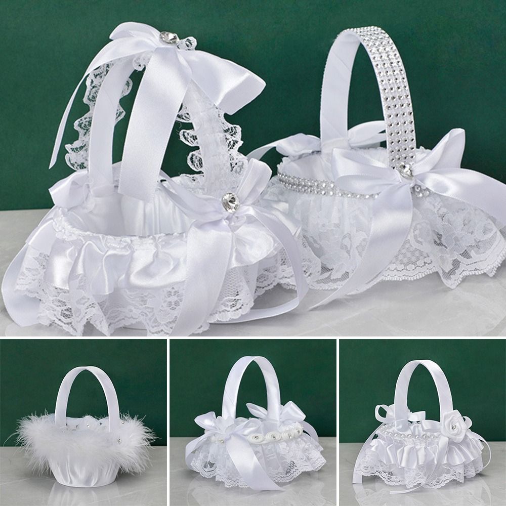 Keranjang Bunga Pernikahan Rom - Flower Girl Basket ulasan dan harga