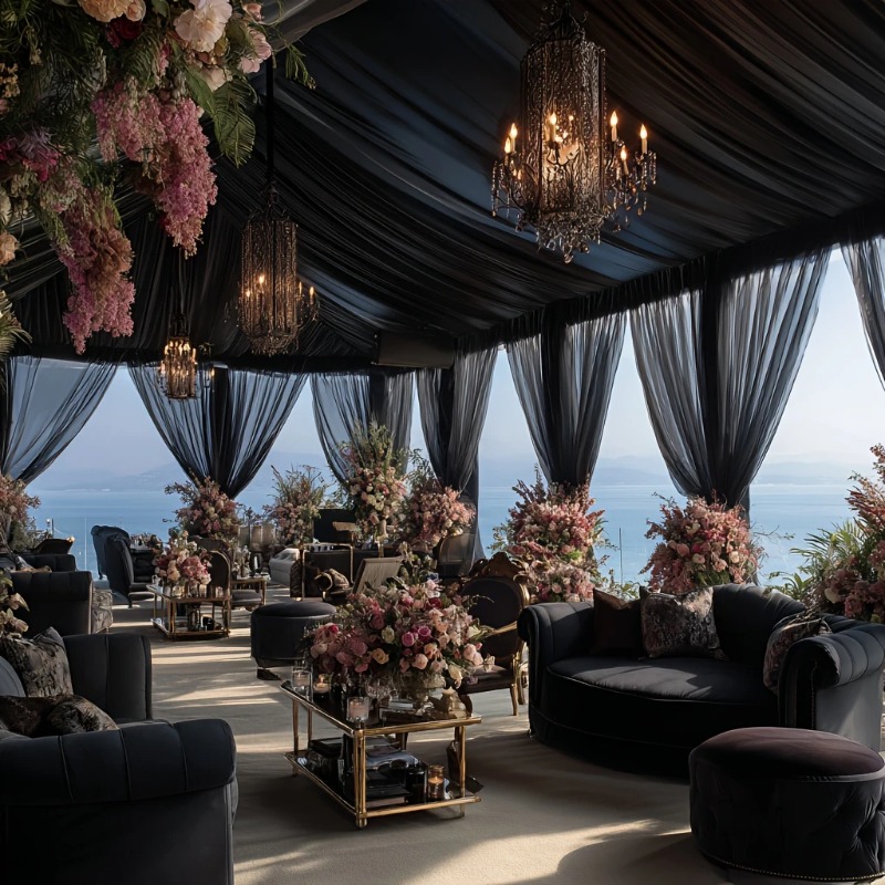 Kain Dekorasi Latar Belakang u - Wedding Backdrop Curtain ulasan dan harga