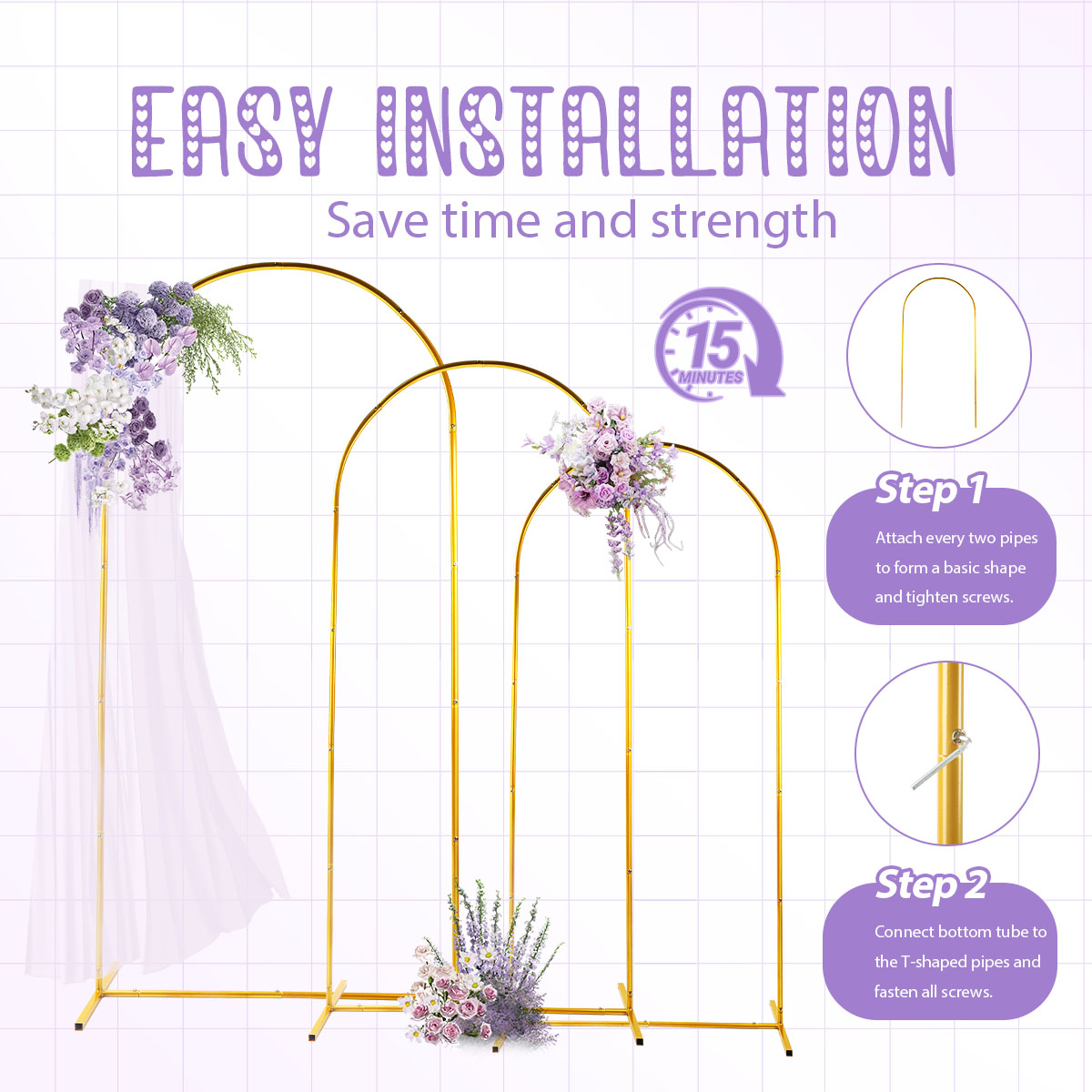 3 Paket Kit Lengkungan Logam E - Wedding Balloon Arch ulasan dan harga