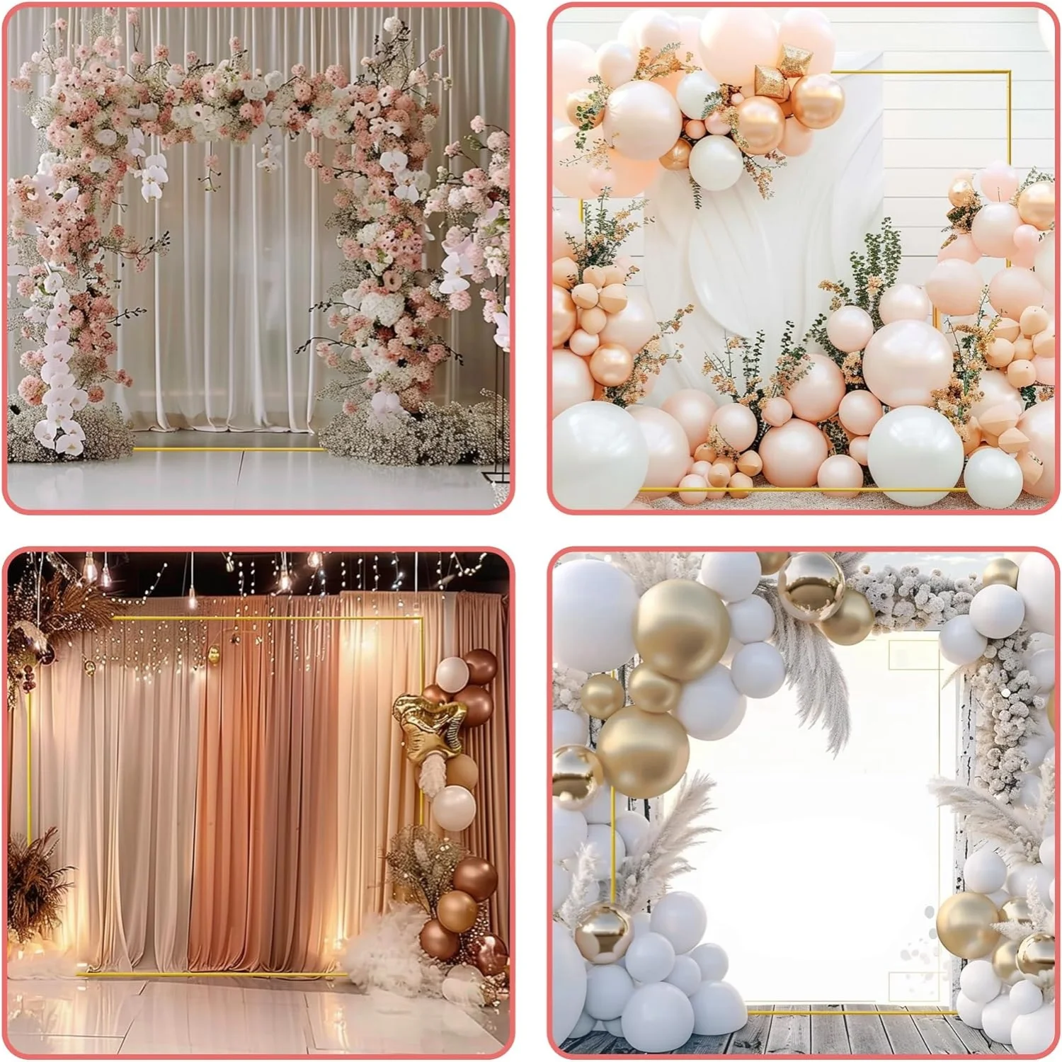 Gerbang Pernikahan Emas Latar  - Wedding Balloon Arch ulasan dan harga