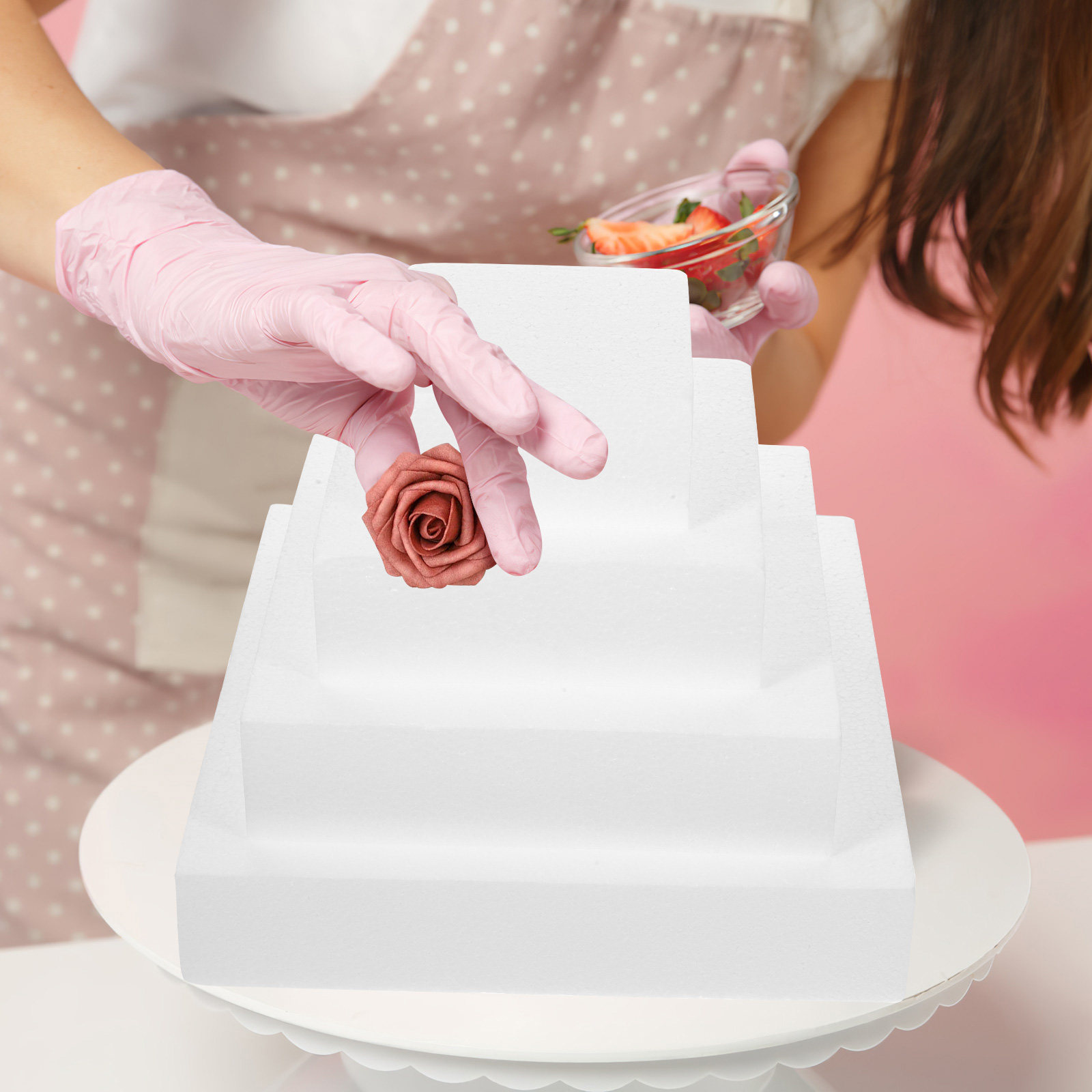 4Pcs Boneka Kue Busa Bentuk Ku - Wedding Cake Supply ulasan dan harga